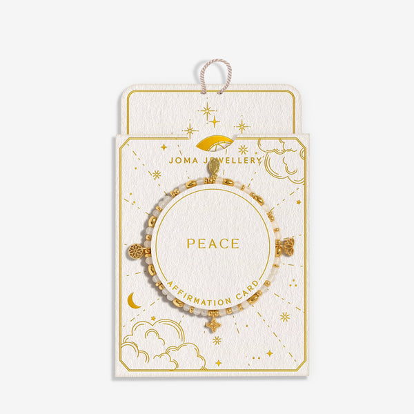 Joma Jewellery Affirmation Card 'Peace' Bracelet