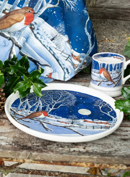 Emma Bridgewater Midnight Robin Flat Serving Plate