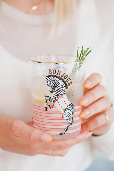 Yvonne Ellen Hi Ball Glass - Zebra