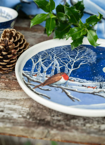 Emma Bridgewater Midnight Robin Flat Serving Plate