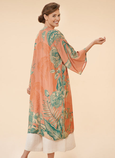 Powder Floral Jungle Kimono Gown - Petal