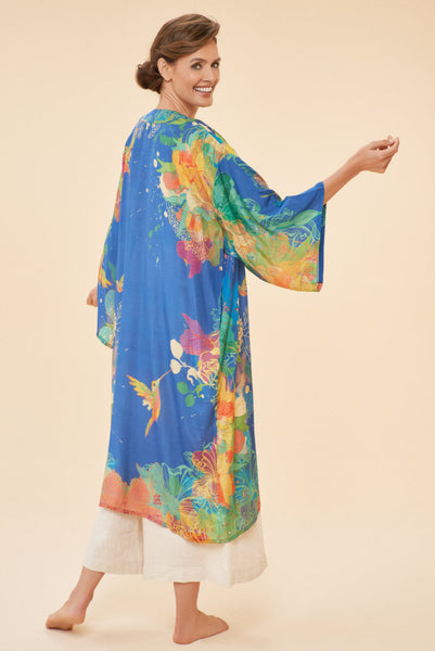 Powder Hummingbird Kimono Gown - Denim
