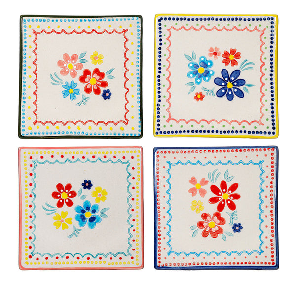 Sass & Belle Floral Folk Coaters - Set Of Four