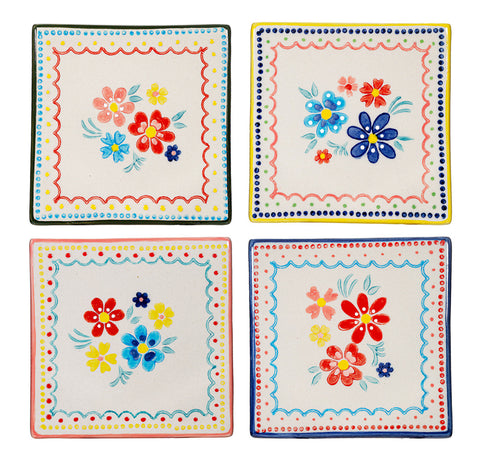 Sass & Belle Floral Folk Coaters - Set Of Four