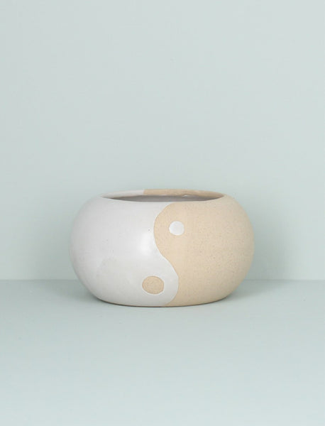 Gisela Graham Ceramic Bowl Pot Cover - Yin & Yang