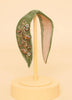 Powder Velvet Embellished Headband - Golden Wildflowers - Fern