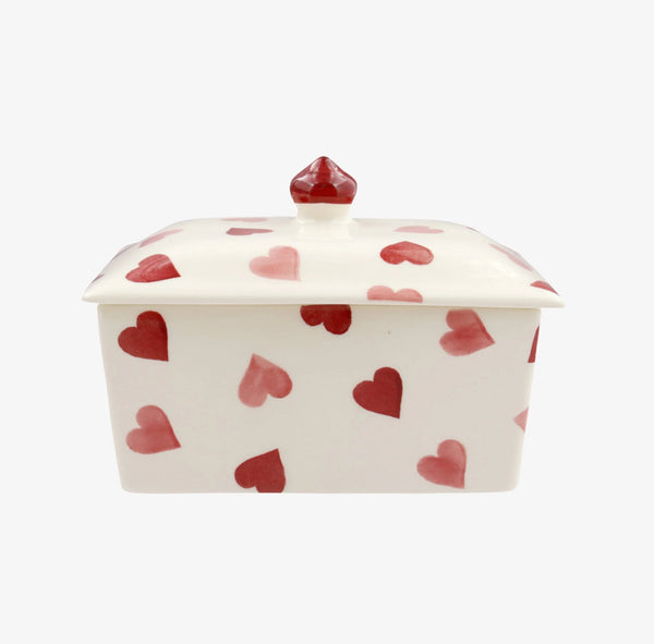 Emma Bridgewater Pink Hearts Small Butter Dish