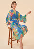 Powder Hummingbird Kimono Gown - Denim