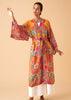 Powder Golden Cranes Kimono Gown