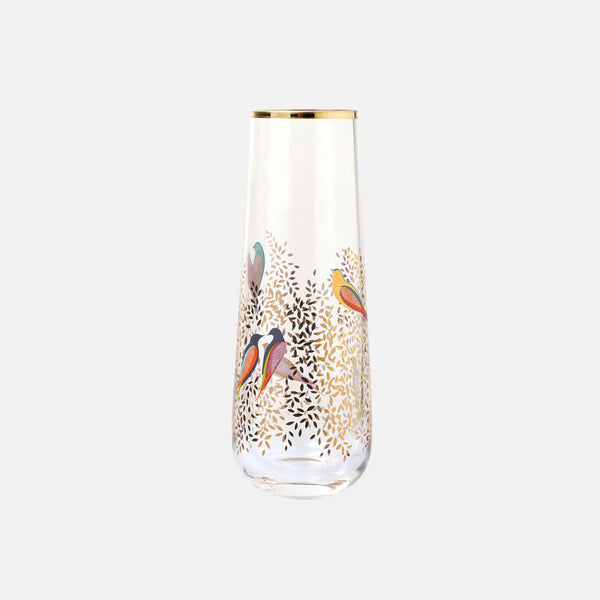 Sara Miller Gold Leaves Single Stem Glass Vase