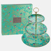 Sara Miller Green Birds 3 Tier Cake Stand