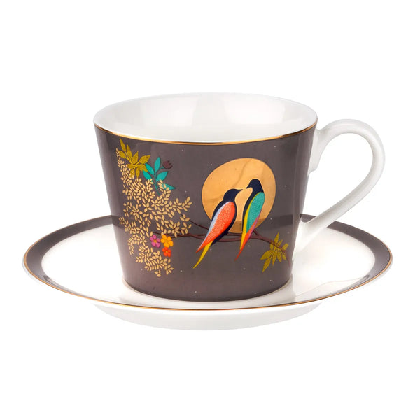 Sara Miller Chelsea Teacup & Saucer - Birds In Moon