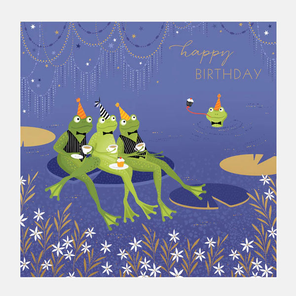 Sara Miller Fancy Frogs Happy Birthday Card
