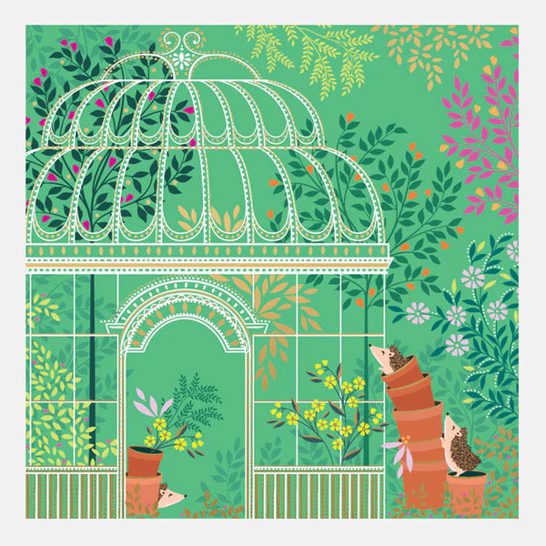 Sara Miller Hedgehogs In Garden Card