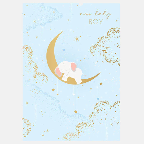Sara Miller Elephant Baby Boy Card