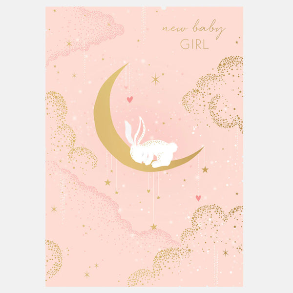 Sara Miller Bunny Baby Girl Card