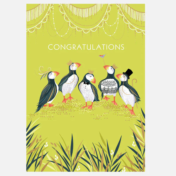 Sara Miller Puffins Congratulations Card