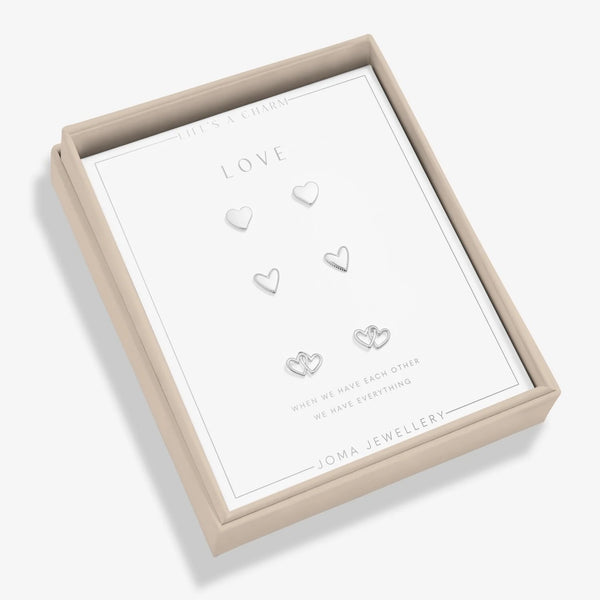 Joma Jewellery Life's A Charm 'Love' 3 Pairs Of Earrings