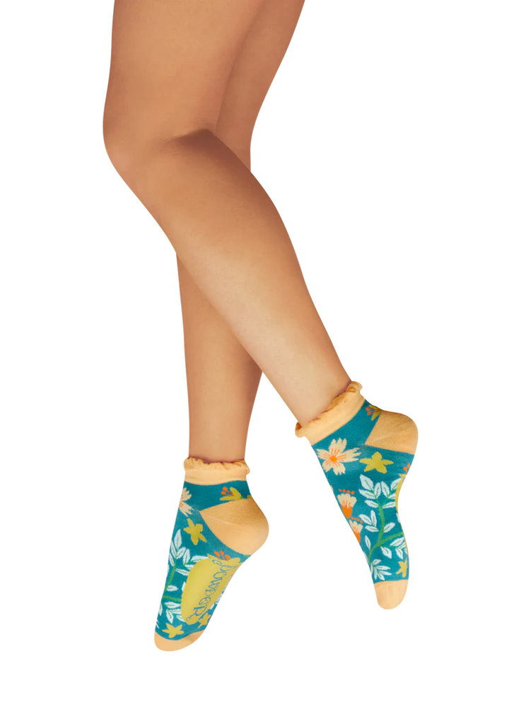 Powder Heavenly Hedgerow Trainer Socks - Teal
