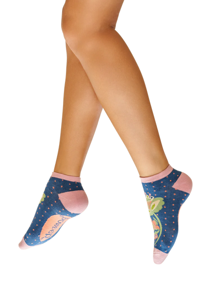 Powder Scandinavian Stems Trainer Socks - Ink