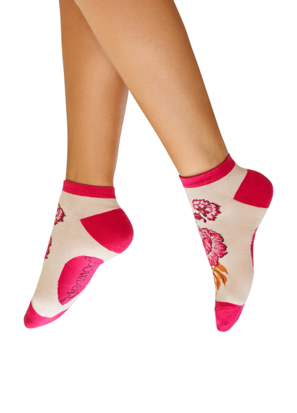 Powder Paisley Floral Trainer Socks