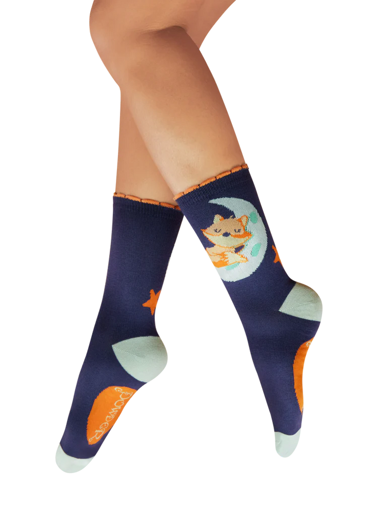 Powder Dreaming Fox Ankle Socks