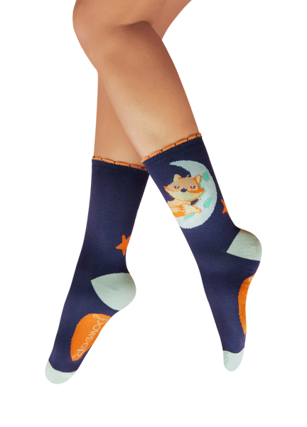 Powder Dreaming Fox Ankle Socks