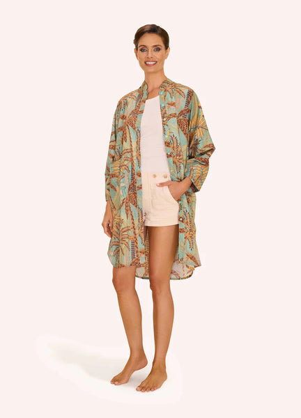 Powder Oversized Shirt Dress - Paradise Palms