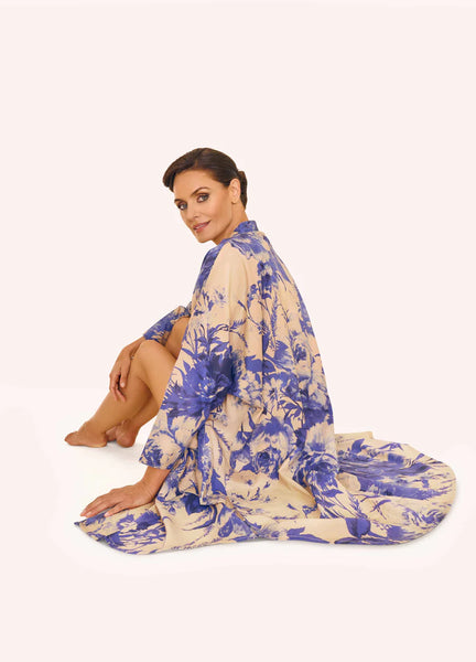Powder Kimono - China Blue Blossoms