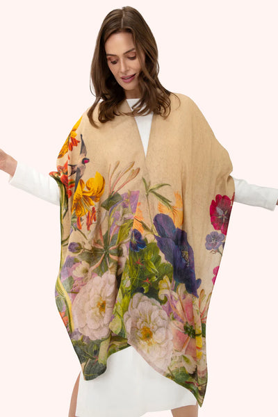 Powder Wool Wraparound Autumn Posy, Cream