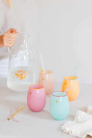 Yvonne Ellen Bee Glass Tumblers - Set Of 4