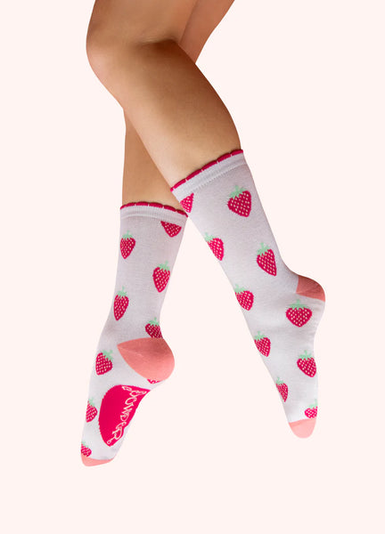 Powder Succulent Strawberries Ankle Socks