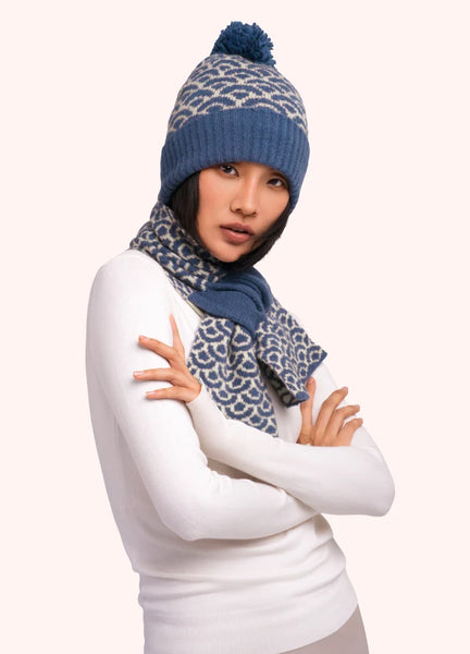 Powder Agatha Pompom Hat - Denim Mix