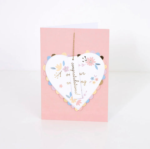 Meri Meri Honeycomb Heart Wedding Card