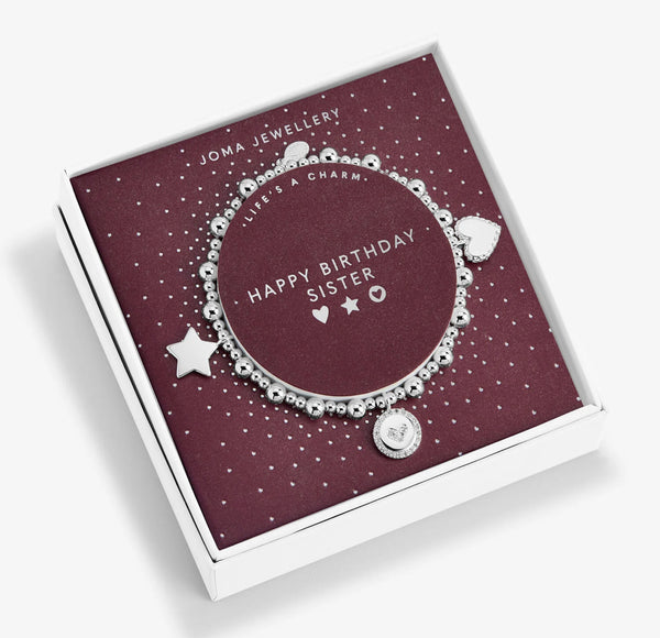 Joma Jewellery Life's A Charm 'Happy Birthday Sister' Bracelet