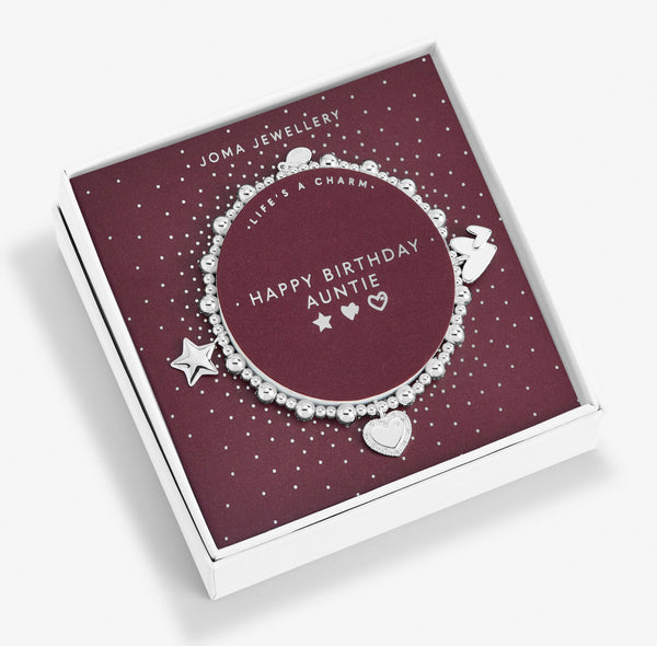 Joma Jewellery Life's A Charm 'Happy Birthday Auntie' Bracelet