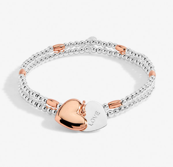 Joma Jewellery Lila Heart Silver And Rose Gold Bracelet