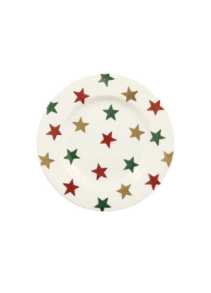 Emma Bridgewater Red, Green & Gold Stars 8.5" Medium Dinner Plate