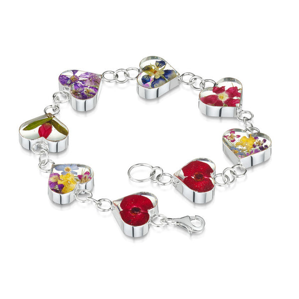Shrieking Violet Mixed Flower Bracelet - Heart