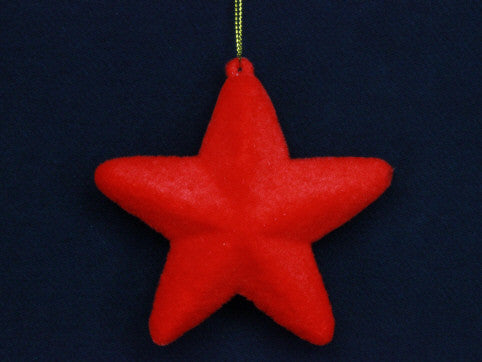 Red Flock Star Tree Decoration