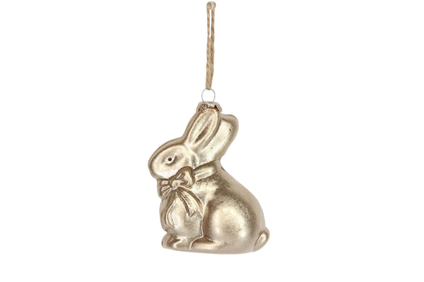 Gisela Graham Matt Gold Glass Bunny