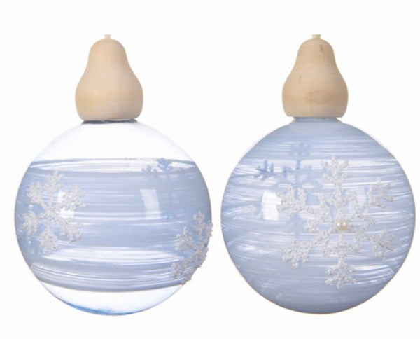 Steel Blue & Snowflake Bauble