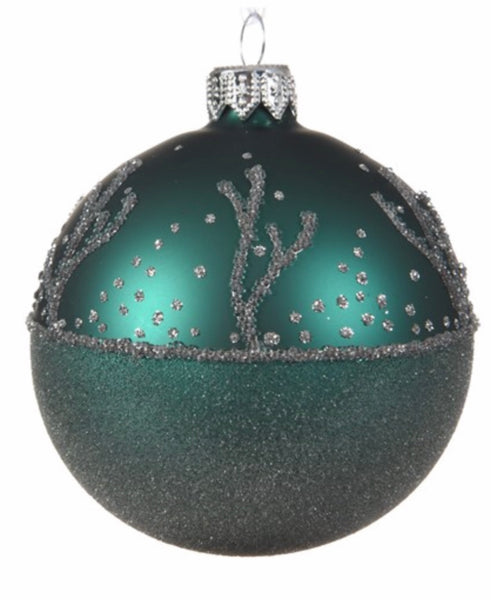 Emerald Green & Glitter Bauble