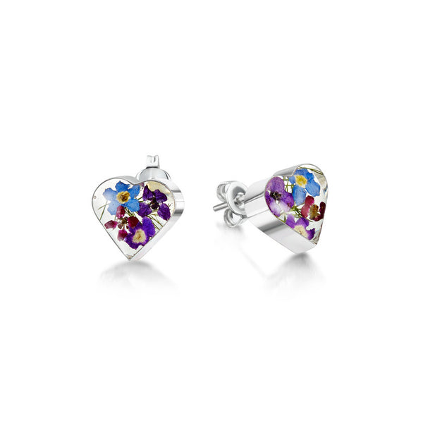 Shrieking Violet Purple Haze Heart Stud Earrings