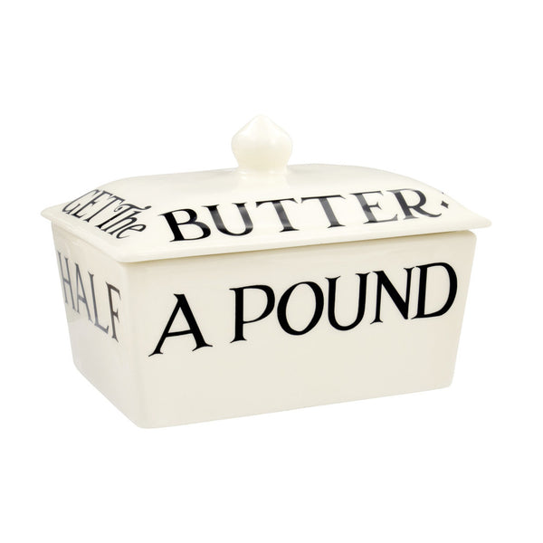 Emma Bridgewater Black Toast Small Butter Dish - Half A Pound Of Best Butter