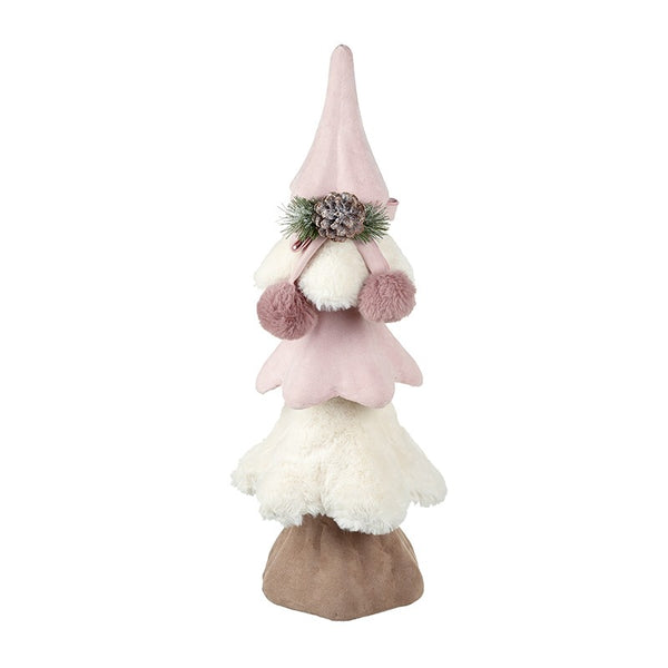Pink Fabric Standing Tree With Poms