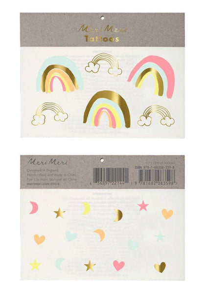 Meri Meri Neon Rainbows Large Tattoos