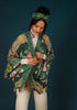 Powder Folk Art Floral Kimono Jacket - Fern