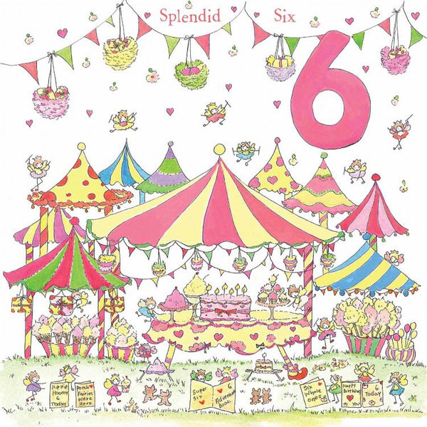 The Porch Fairies Birthday Card - Girl's Age 6