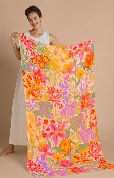 Powder Printed Springtime Wildflowers Scarf